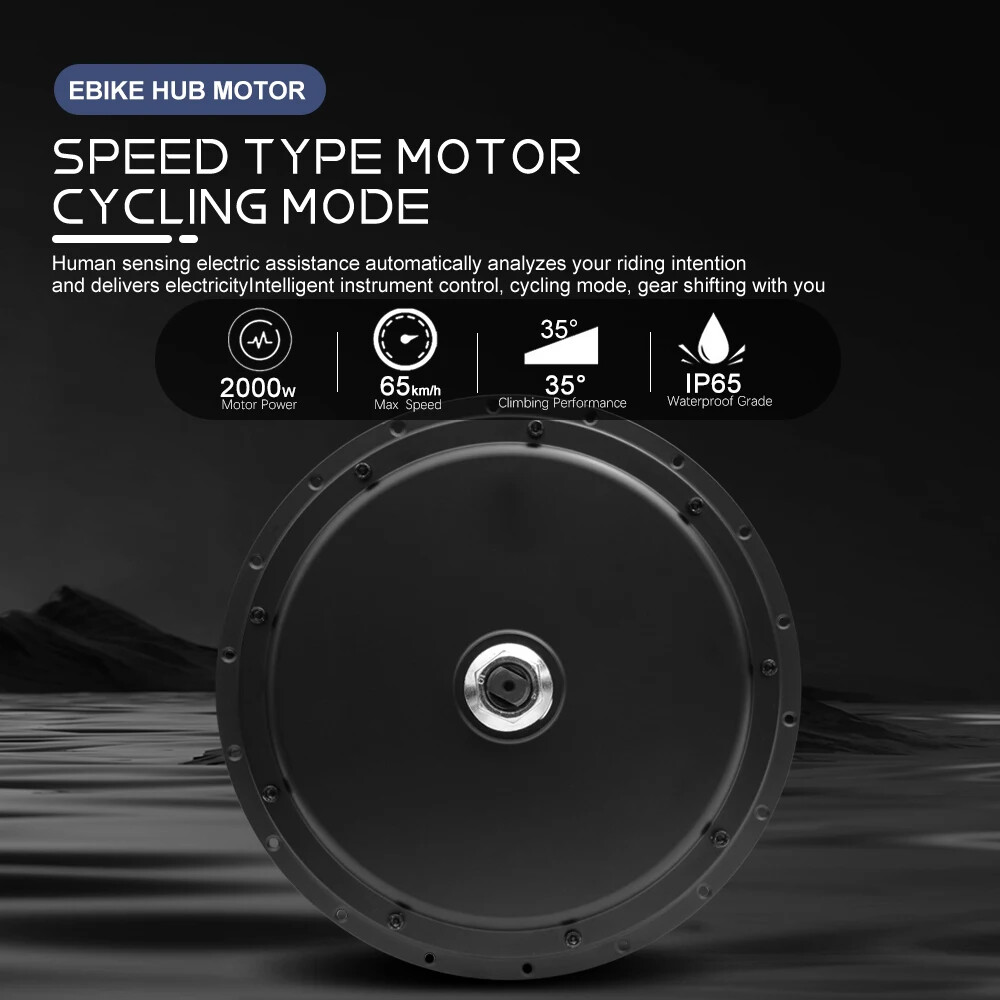 52V 2000W MTB Ebike Brushless Gearless Rear Hub Motor Wheel Drive 20-29inch 700C