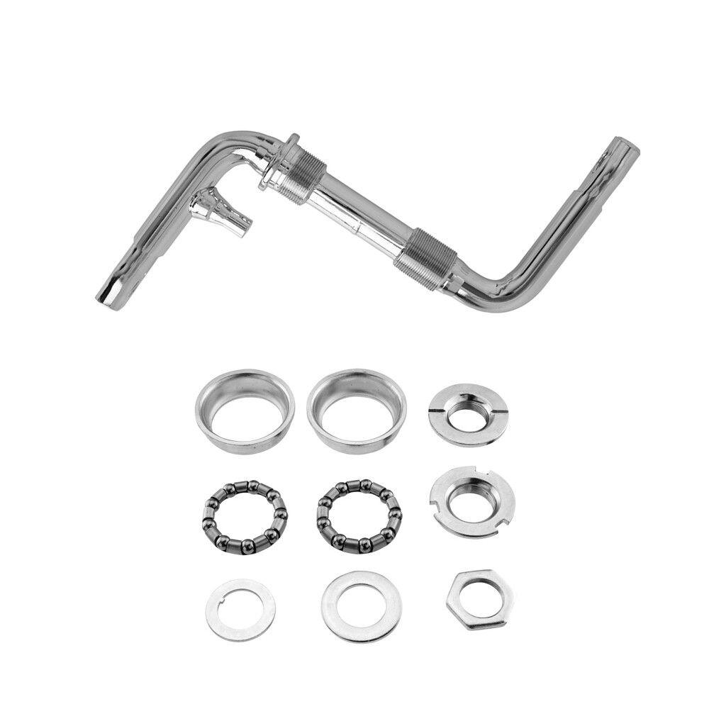 OG LOWRIDER 3″ LONG ONE/PIECE BICYCLE CRANK SHINY CHROME W/ BOTTOM BRACKET