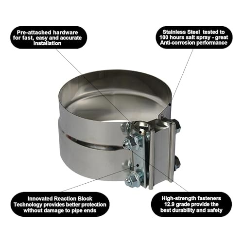 5 inch Exhaust Clamp Stainless Steel for 5″ Inner Diameter to 5″ 5″ – 4 PCS