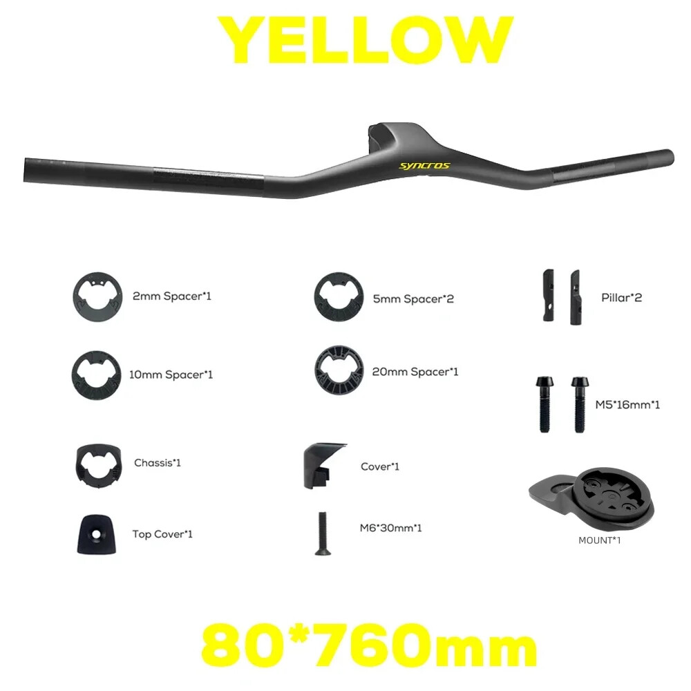 740MM -40 Degrees Full Carbon Fibre Integrated Cockpit MTB Handlebar Accessories