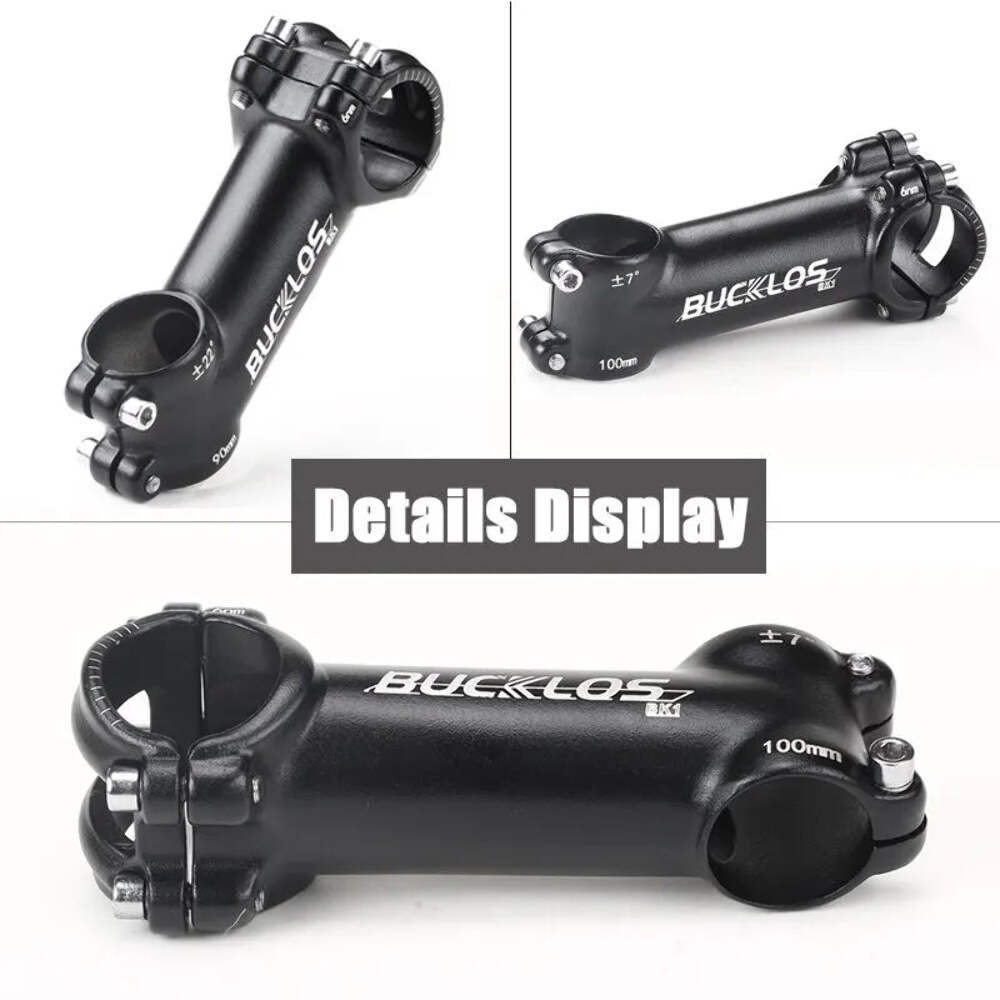 BUCKLOS 31.8mm Stem 7/17/22 Degree Mountain Bike Handlebar Stem 80/90/100mm Stem