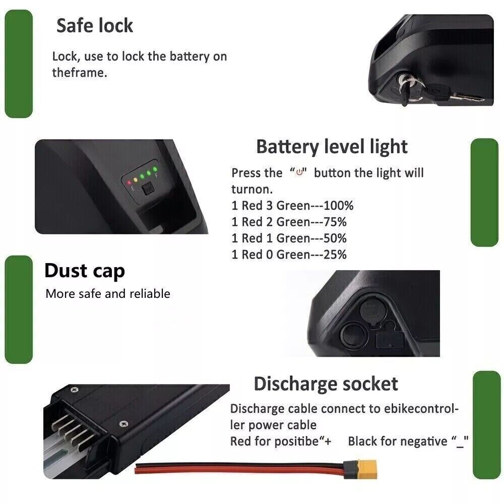 Hailong 48V 15Ah Ebike Lithium Battery For Electric Bike Bicycle 5Pin 40A BMS