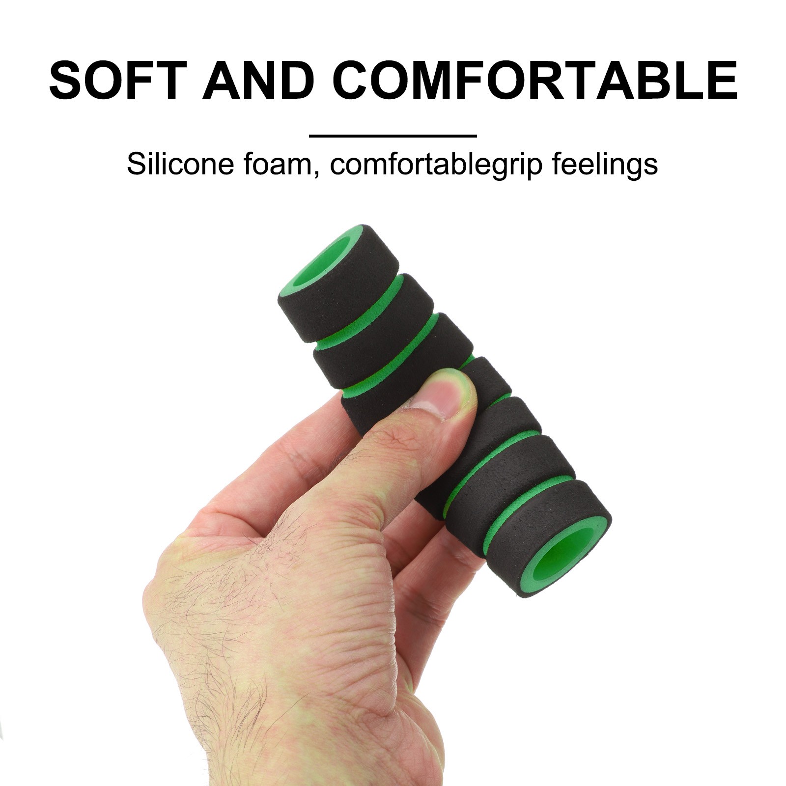 Bike Handlebar Grips 0.78″ Sponge for BMX Mountain Bikes, Black-Green