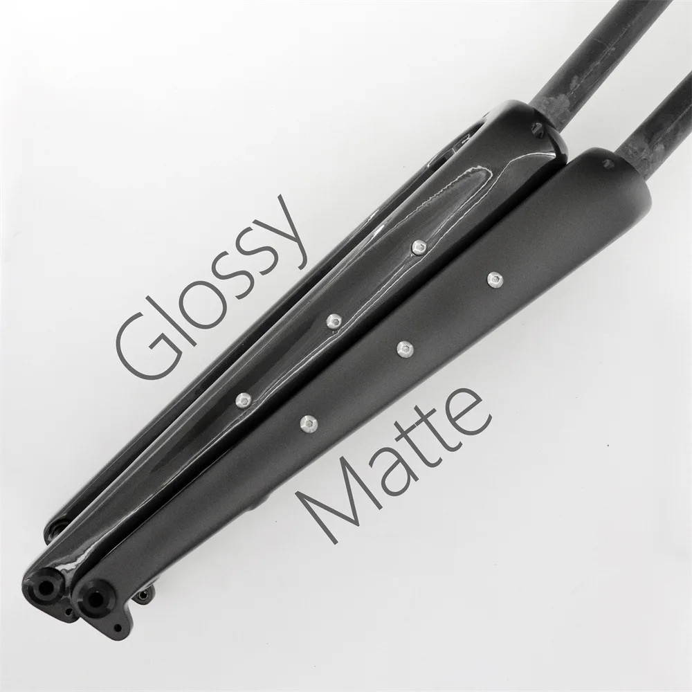 Carbon Fiber Gravel Road Off-road Bike Front Fork 700C Matte 100mm Bicycle Frok