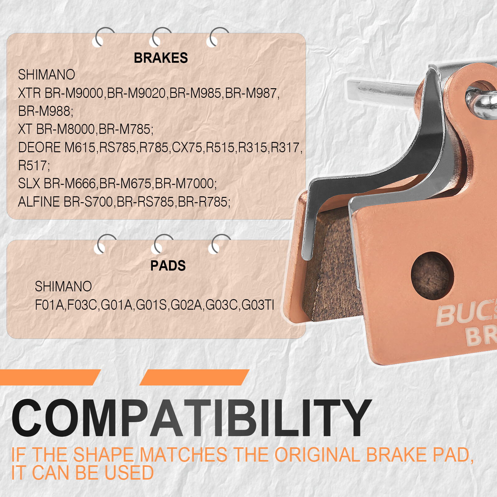 2 Pairs Brake Pads Resin/Ceramic/Sintered-metal for Shimano G01S F01A BR-M8000