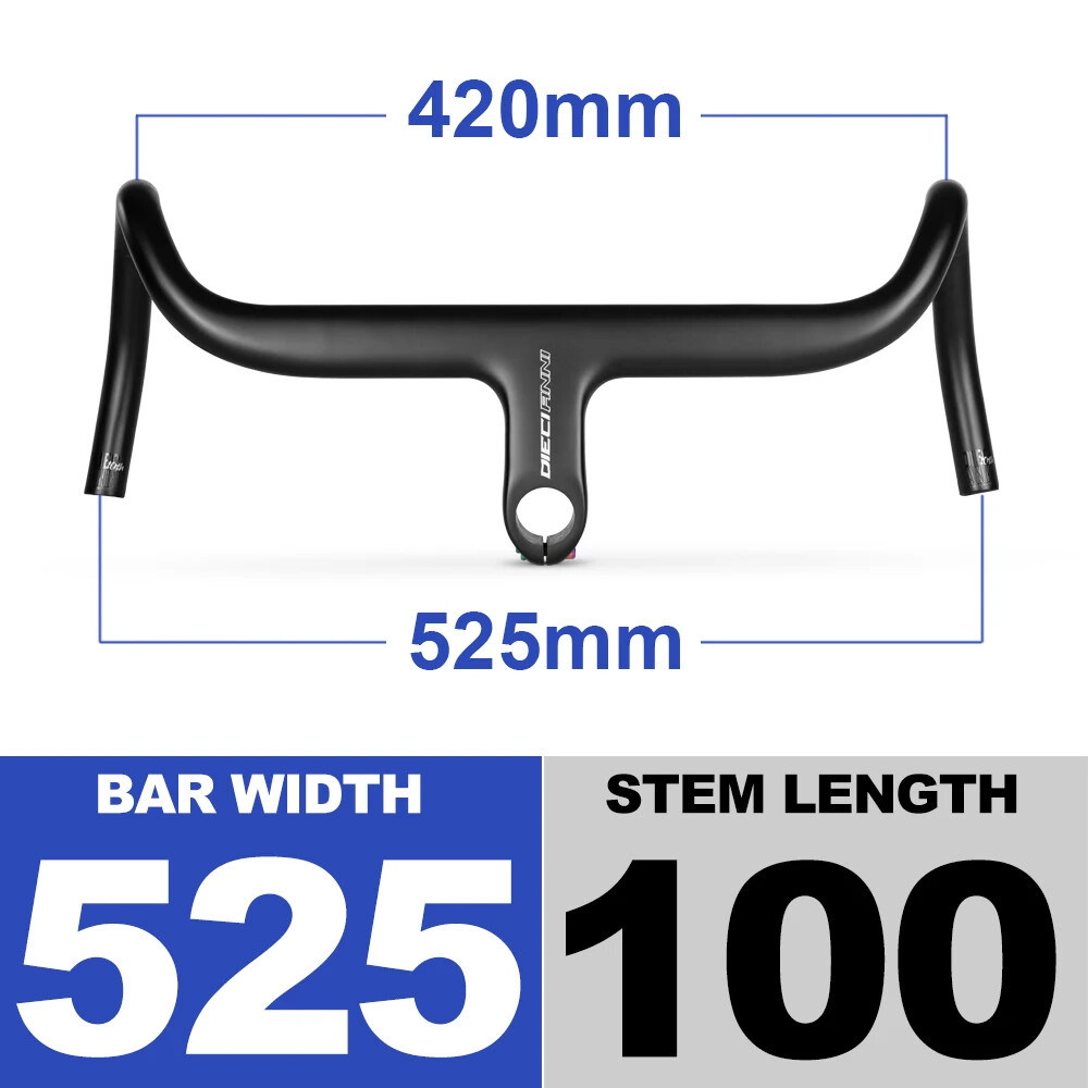 Carbon Gravel Bike Handlebar Internal Cable Integrated Handle OD2 DI2 Drop Bar