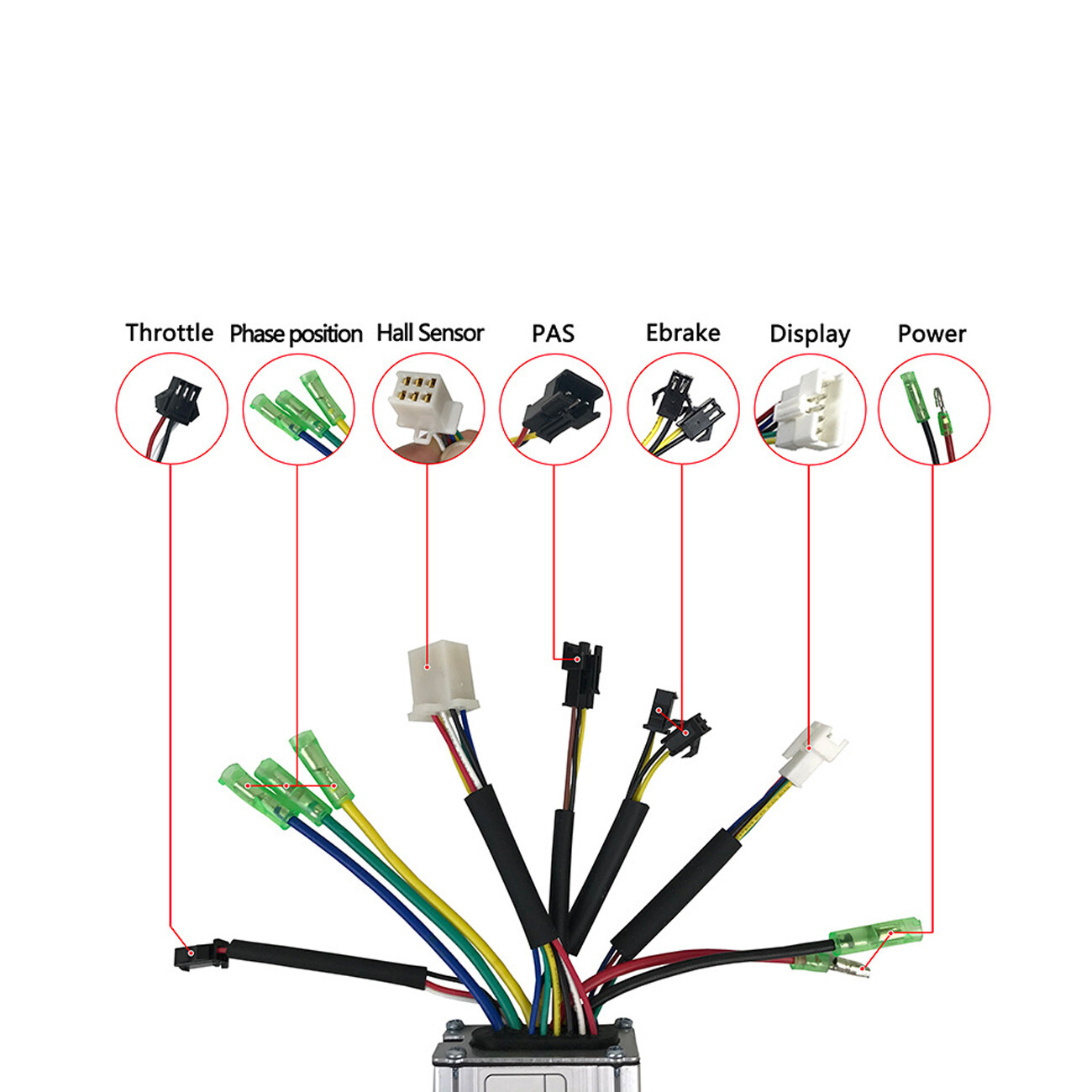 KT 48V 36V 15A Controller 250W 350W Brushless E-bike Electric Bicycle Squarewave