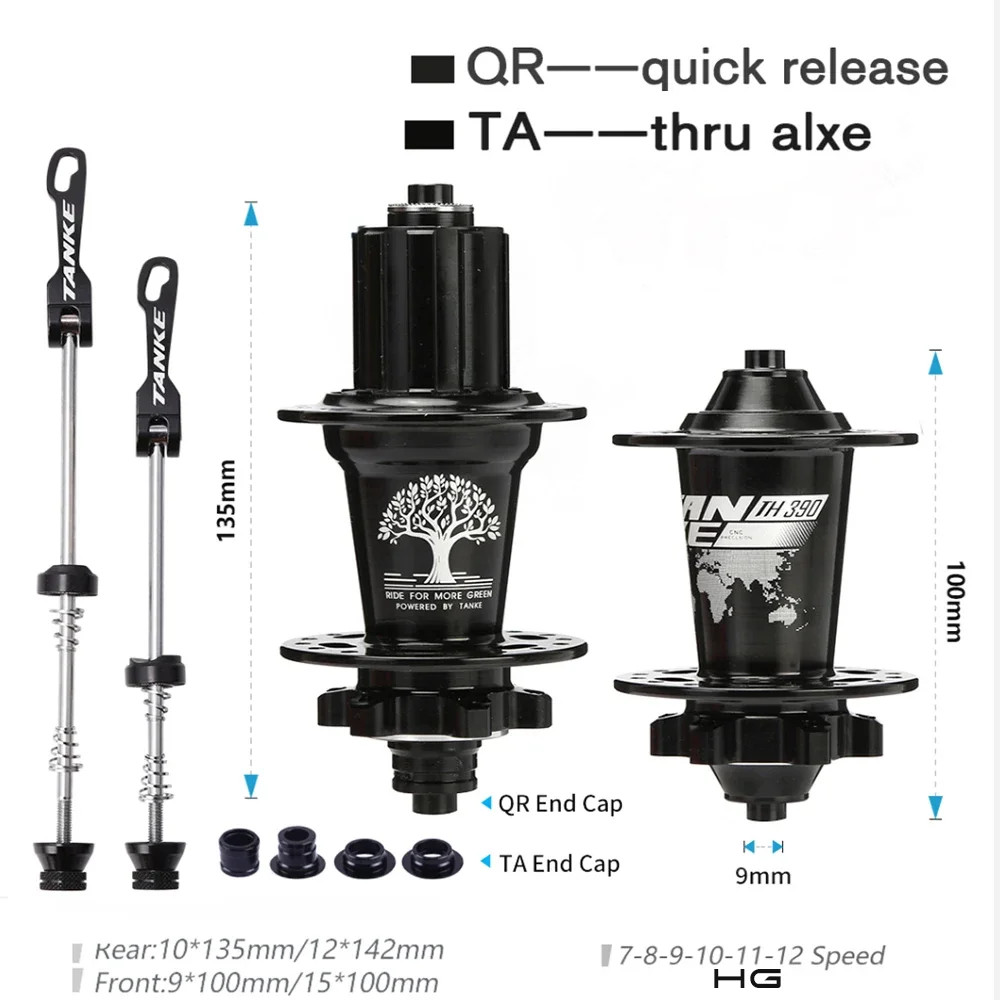 TANKE TH-390 MTB Mountain Bike Hub Set 120 Click 6 Pawl Disc Brake 28 32 36H