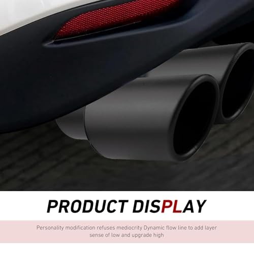 Car Dual Exhaust Tip, 2.48″ Stainless Steel Y Tail Pipe with Fixed Bolt,