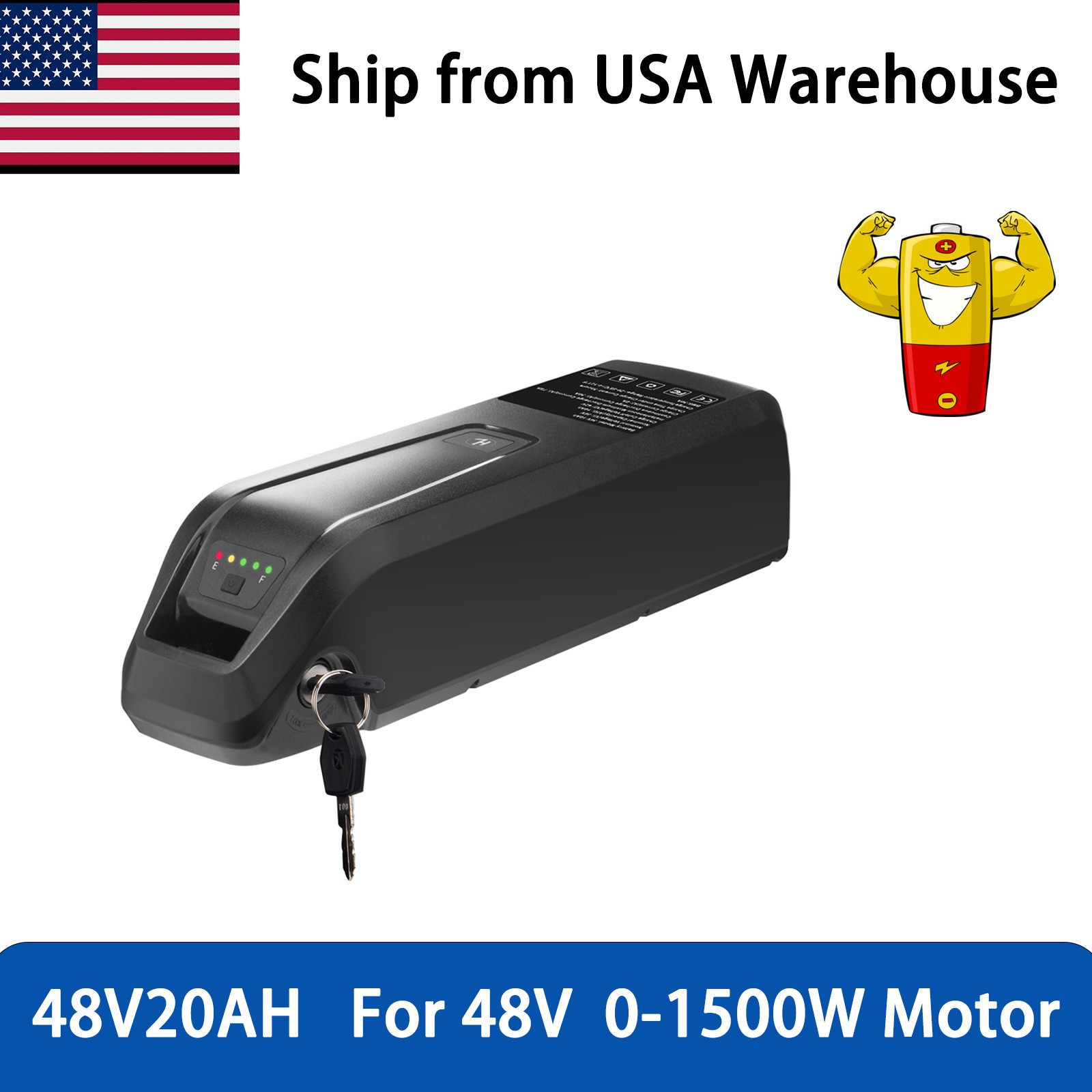 Ebike Lithium Li-ion Battery 48V20Ah Hailong Electric bicycle For 0-1500W Motor