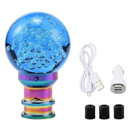 Acrylic Crystal Bubble Ball Shift Knob with Light, Gear Shifter Knob