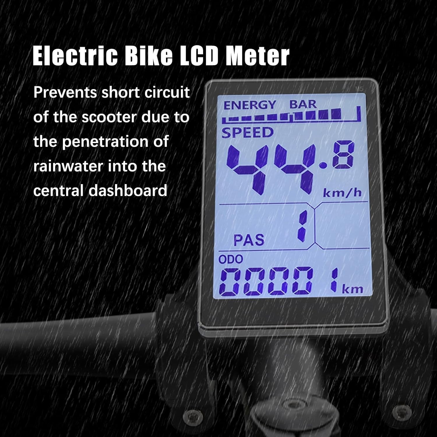Electric Bike LCD Control Panel, Easy Install with Waterproof Connector Included