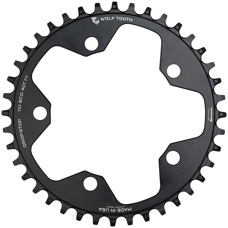 Wolf Tooth 110 BCD Cyclocross and Road Chainring – 40t, 110 BCD, 5-Bolt, Drop-St