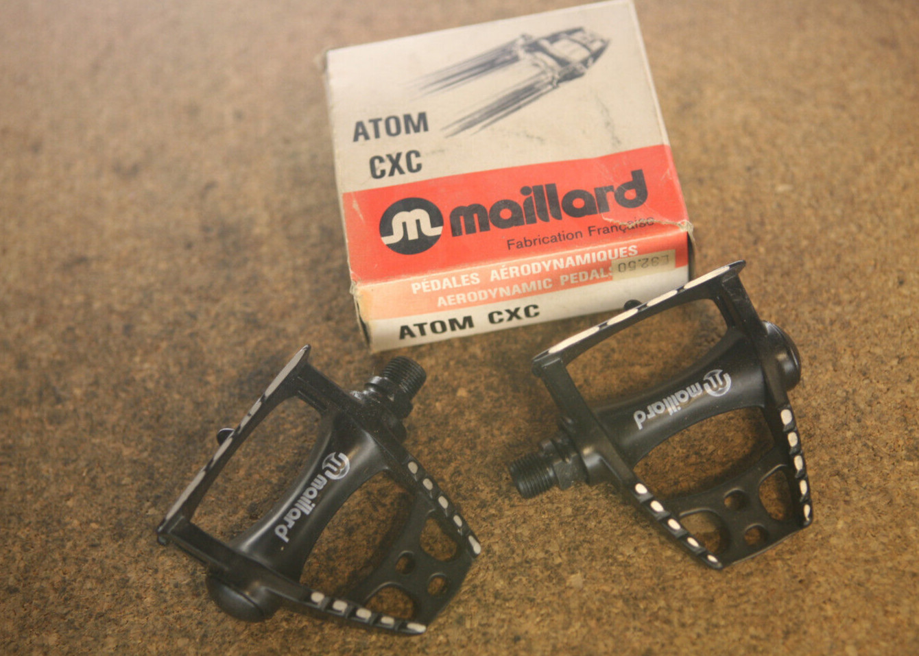 Vintage NOS NEW NIB French Maillard Normandy Atom CXC bicycle pedals pedalset