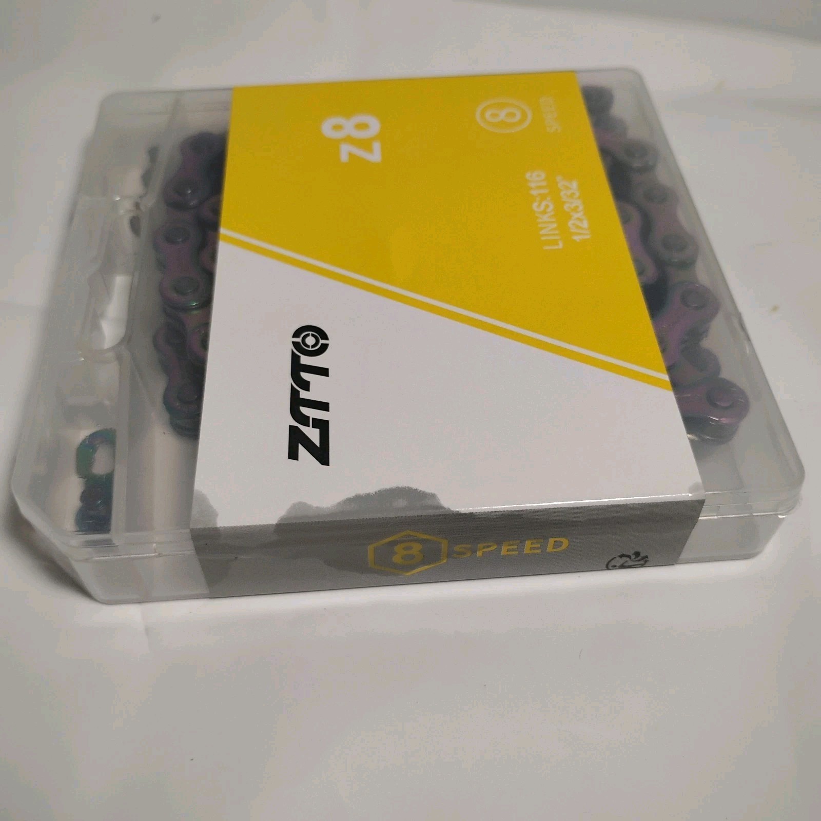 ZTTO Z8 Bicycle Chain. 8 Speed. 1/2 X 3/32 116 Links W/ One Spare Link.