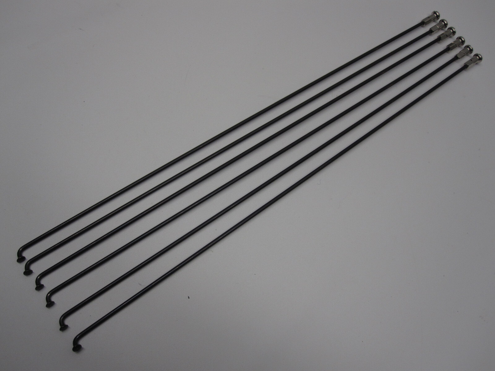 6 DT SWISS 2.0 Spokes 259mm J-Bend Black 2.0mm with nipples BLACK spoke lot