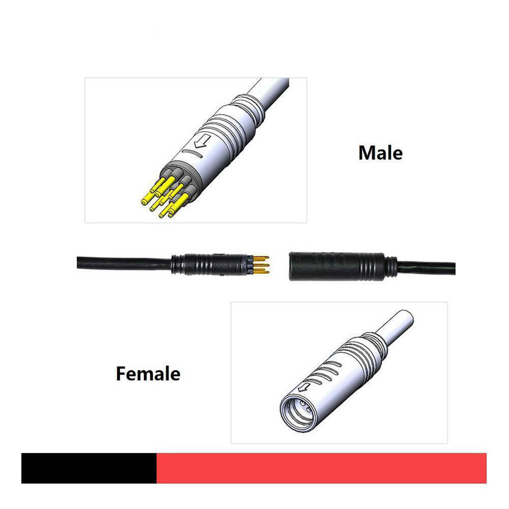 USA 130cm 9Pin Wheel Motor Extension Cable Female to Male Wire for Electric Bike