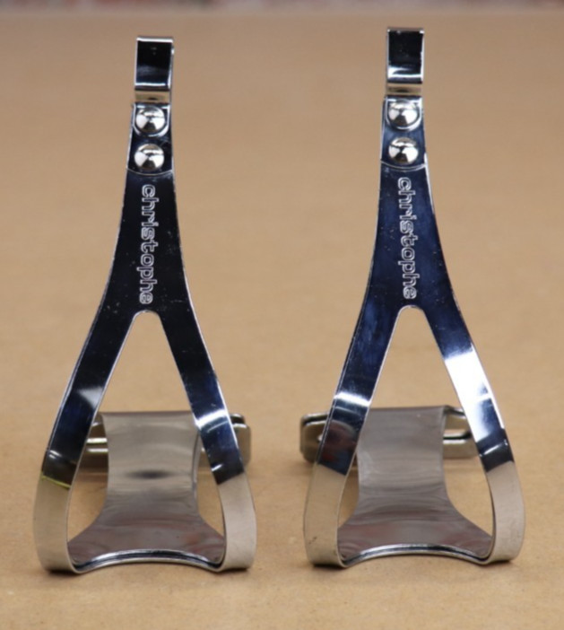 NOS Vintage Christophe Double Steel Toe Clips Large Cyclocross/Track New