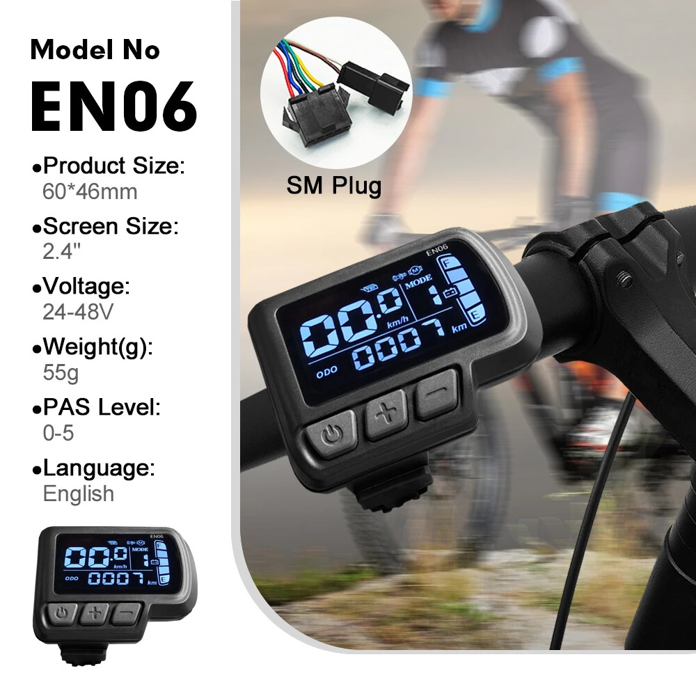 E-bike Display 24V/36V/48V/60V/72V Waterproof/SM Plug for E-bike Conversion Kit
