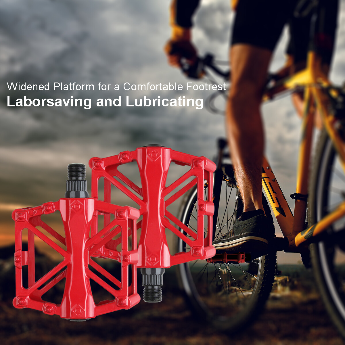 1Pair 9/16″ Bike Pedals Mountain Road Bicycle Flat Platform Non-Slip MTB Cycling