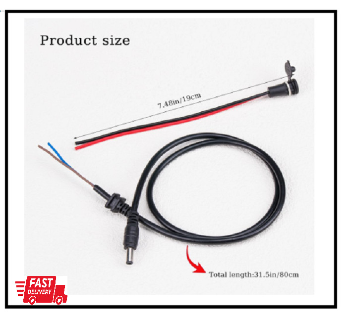 1Set Charging Wire 2.1mm DC Connector for 36V 48V 60V Electric Ebike Black NEW