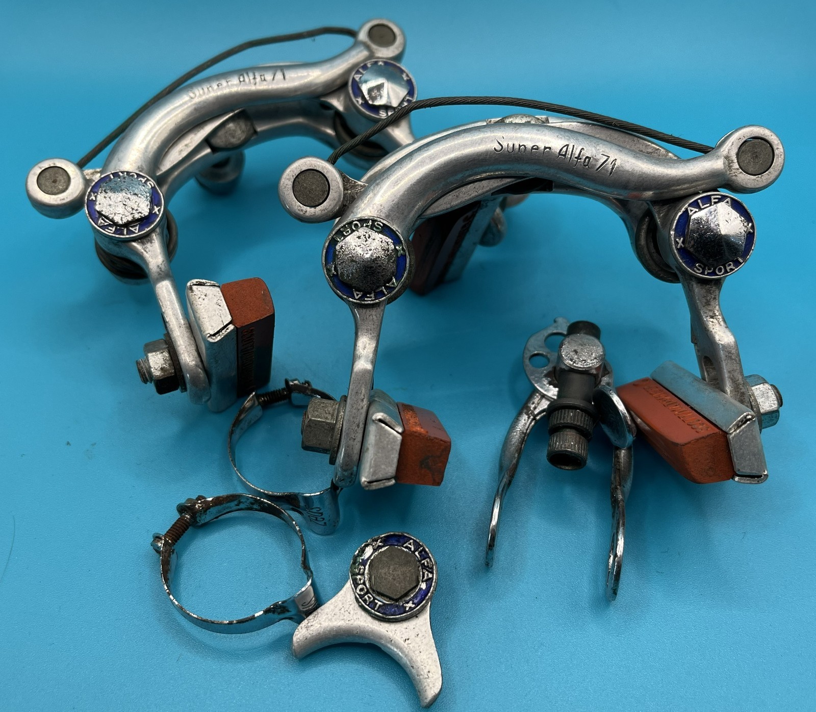 (5G) Zeus Super Alfa Sport 71 Brake set, Vintage Eroica Mathauser pads