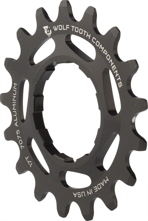 Wolf Tooth Single Speed Aluminum Cog – 17t, Compatible with 3/32″ Chains, Black