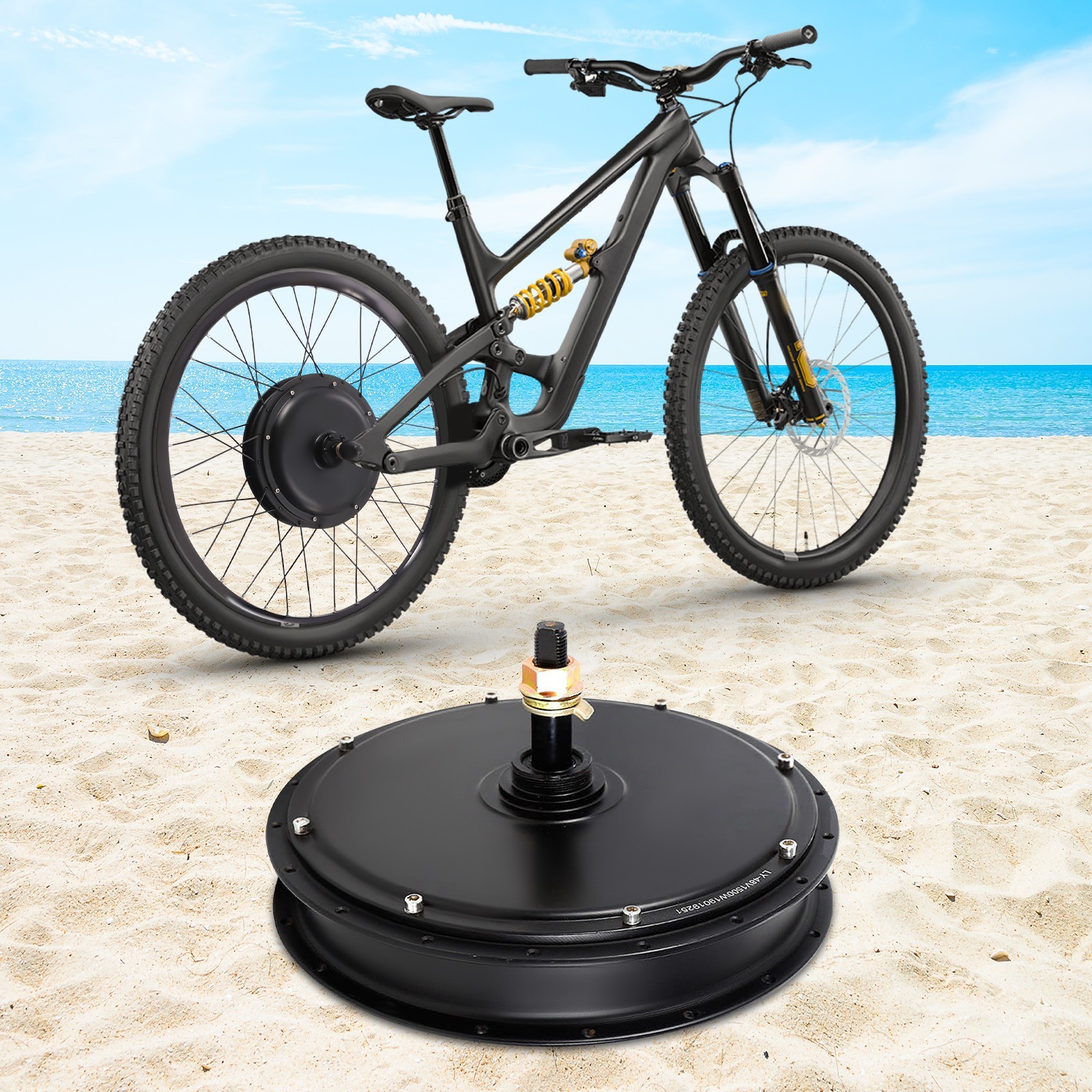 1500W E-Bike Conversion Kit 48V Fat Ebike Hub Motor Hub Rear Wheel Motor 55N.m~