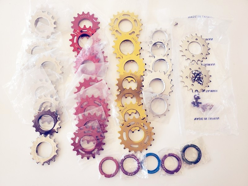Lot Fixed Gear Bicycle Bike Parts – Cogs, Track, disc, lockring 35 pcs