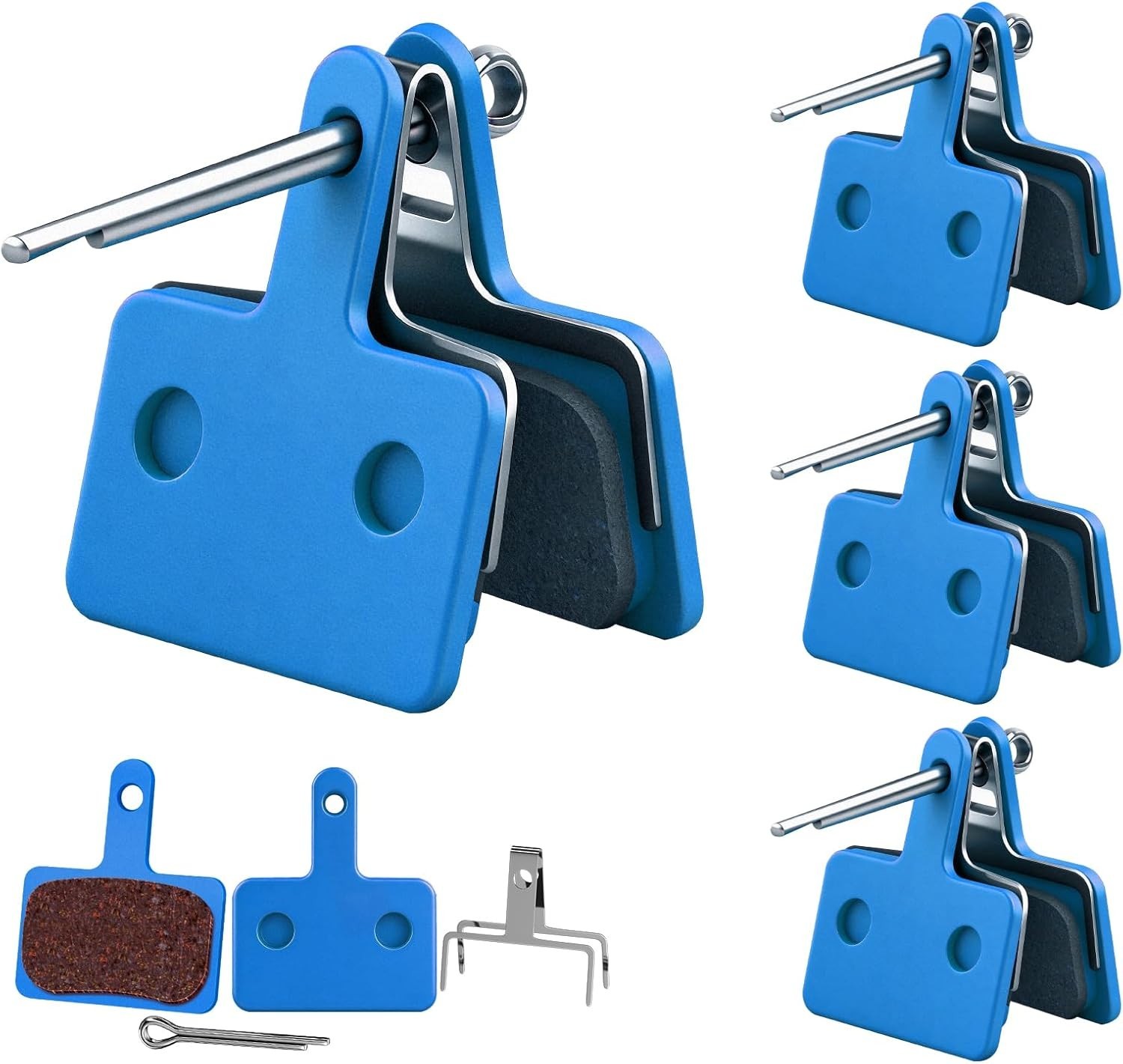 4 Pairs Bike Brake Pads, Disc Brake Pads (Resin,Semi-Metallic) for Mountain Bike