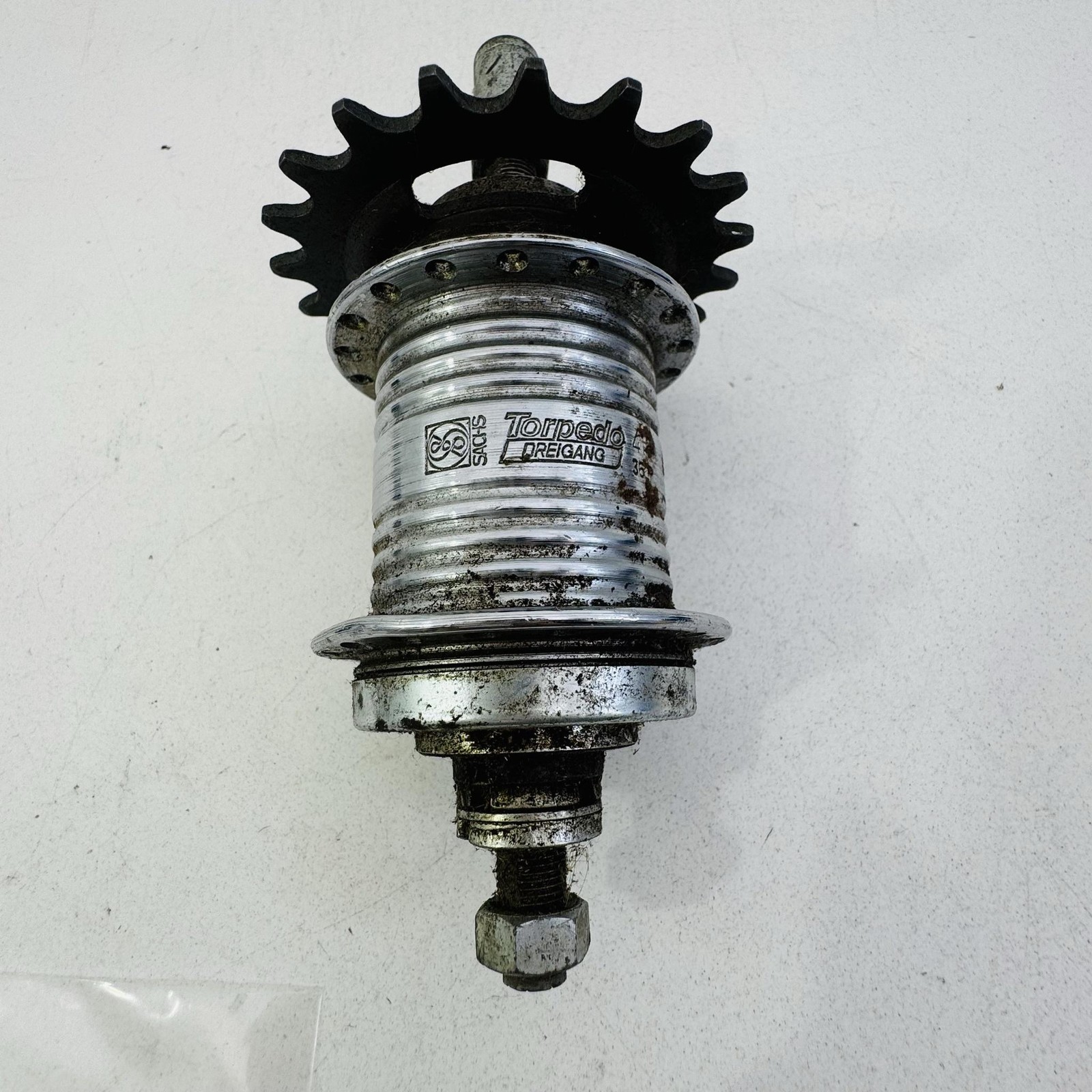 Vintage Sachs Torpedo Dreigang Coaster Hub 3 Speed 36H 110mm Silver Germany A53