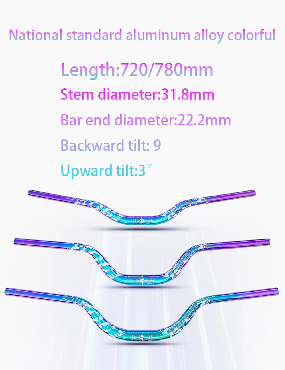 Mountain Bike Handlebar 31.8mm 720 – 780MM MTB Bicycle Riser Flats Handlebars