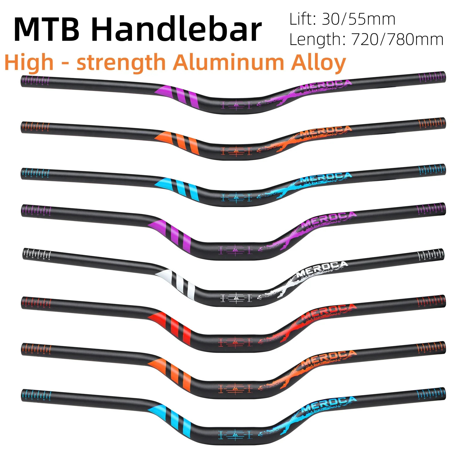 KORE MTB Bike Handlebar 720/780mm Aluminum Swallow Shape Rise 30/55mm 31.8mm