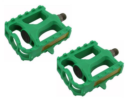 New! Original PVC Bicycle Platform Pedals 9/16″ In Green.