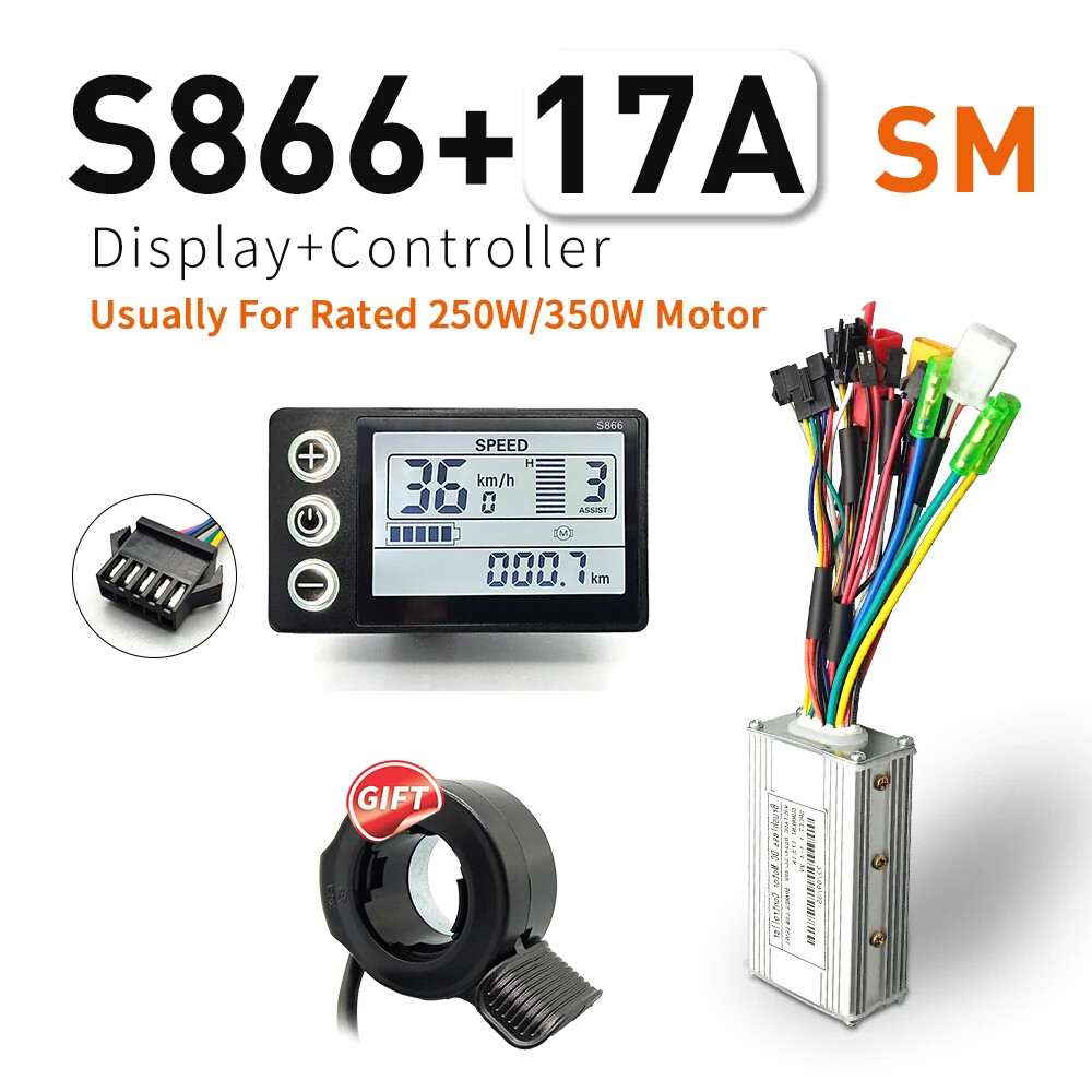 E-bike Sine Wave Controller 3-Mode with Learning Function S866 LCD Display Motor