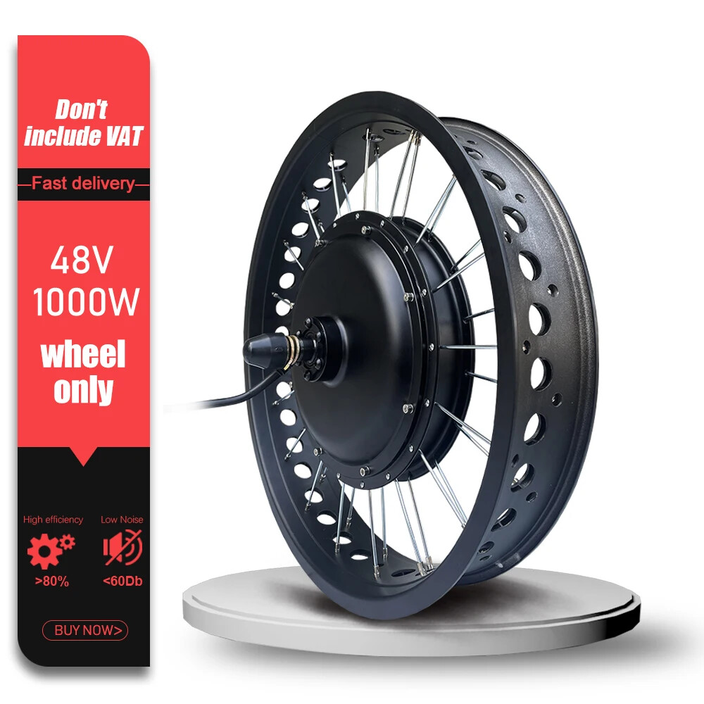 48V 1000W 4.0Tyre Rear Cassette Hub Motor Wheel for Snow E-bike Conversion Kit
