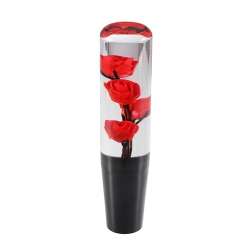 Red 20cm Rose Flower Car Shift Knob – Manual Automatic Stick – Universal