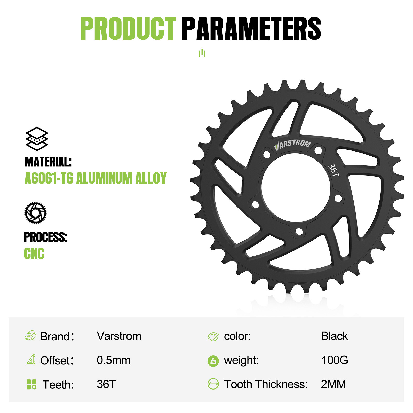 36T Sprocket for BAFANG BBS02B BBS01B 250W-750W Mid Drive Kit 42T Chainring