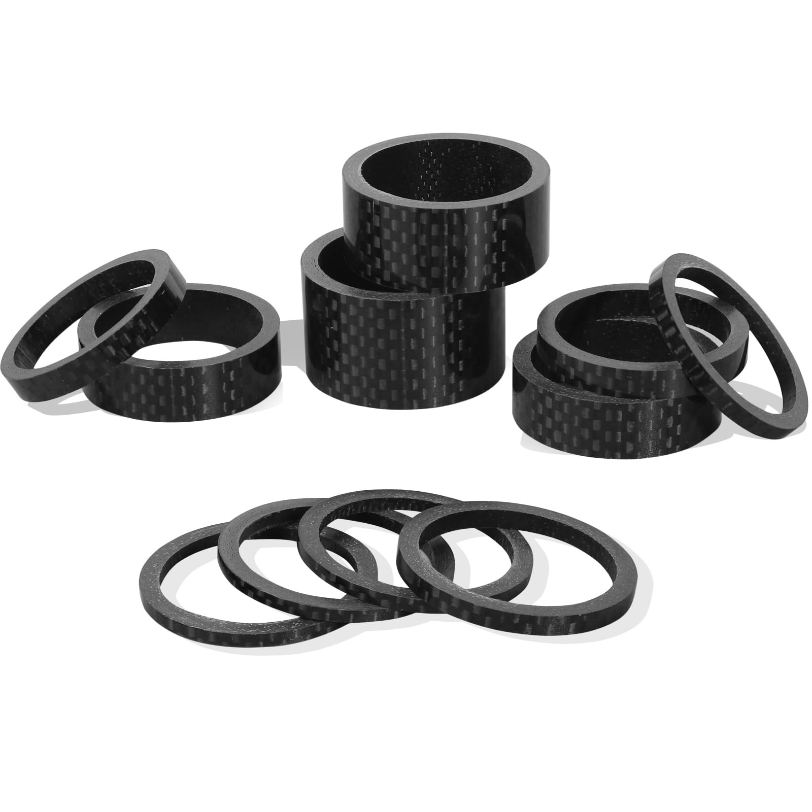 BUCKLOS 11 PCS Bike Headset Spacer Aluminum Alloy/Carbon Fiber 20 15 10 Matte
