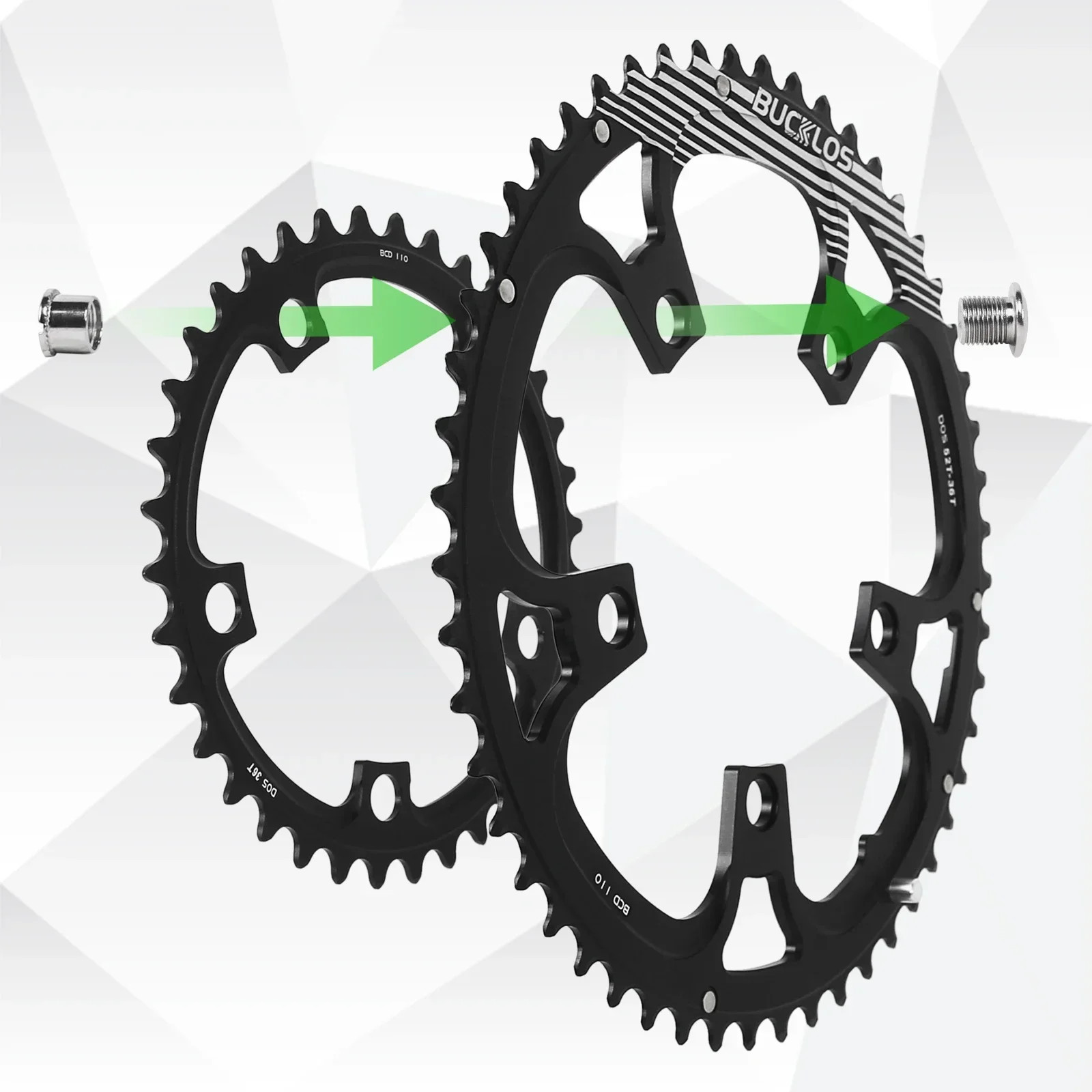 Ultralight Double Chainring for Road Bike 110BCD 50-34T 52-36T 53-39T Bicycle Cr