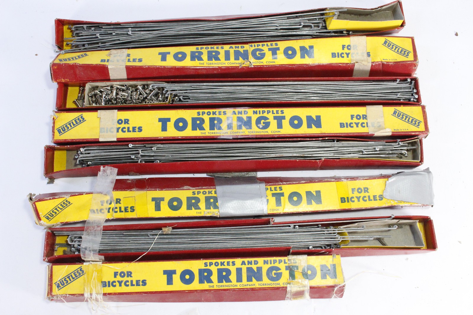 (4) Torrington Bike Spokes/Nipples Boxes Assorted Sizes NOS 1980s USA