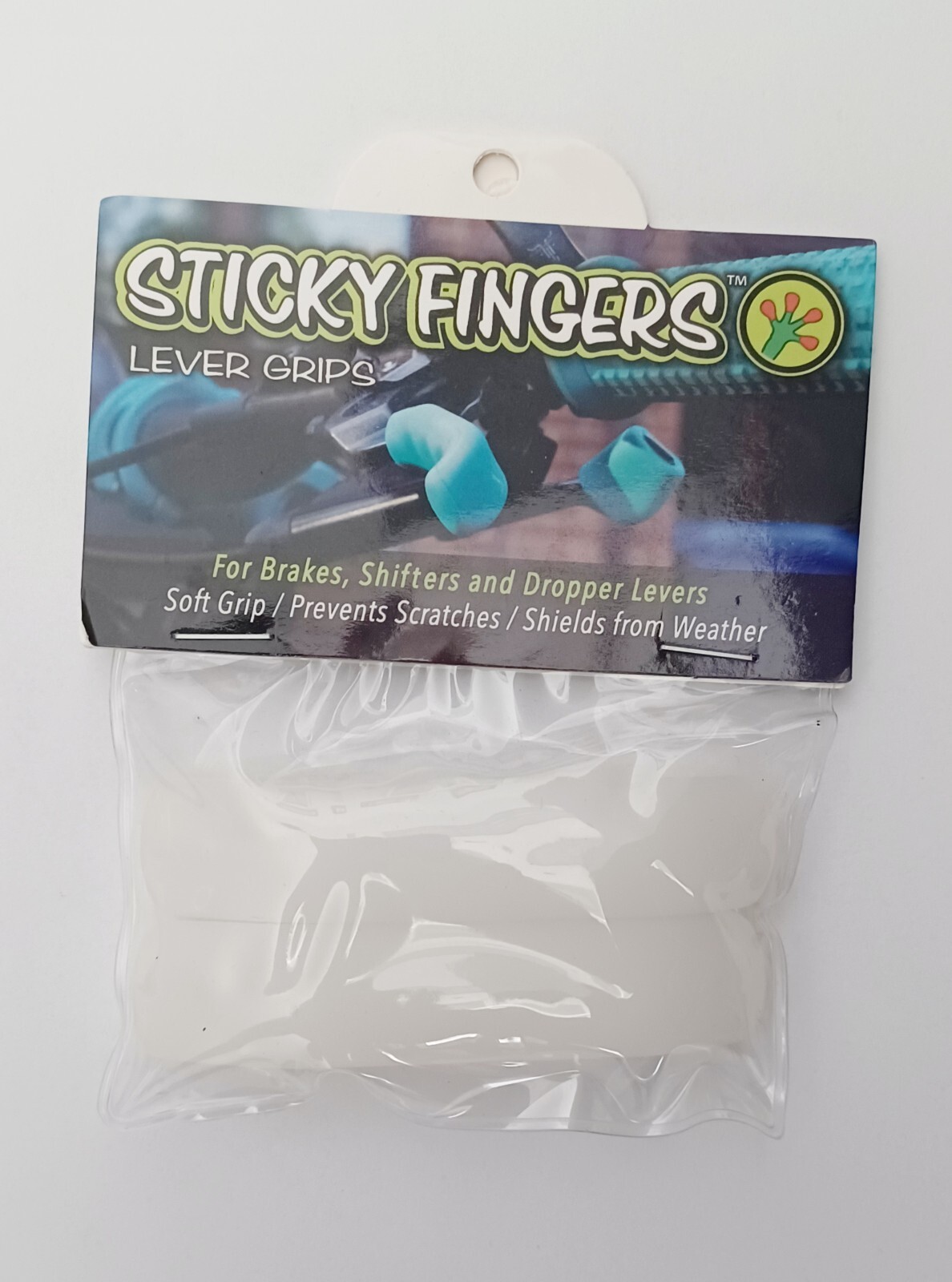 STICKY FINGERS Brake Lever Covers for BMX Freestyle Mountain Bikes CLEAR
