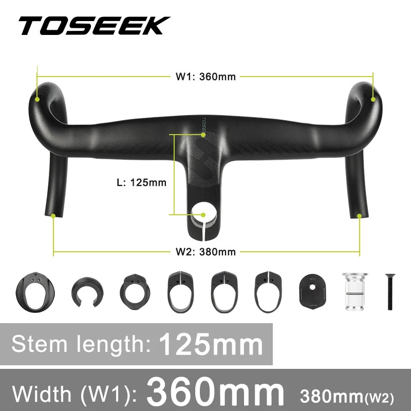 Carbon Road Bicycle Handlebars Integrated Full Internal Routing Di2 Drop Bar