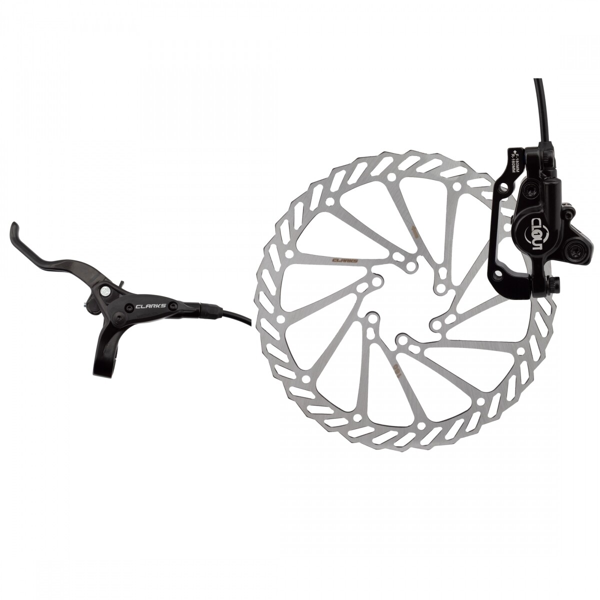 Clarks Clout-1 Hydraulic Disc Brake Front Post/IS Mount 180mm Mineral Oil Black