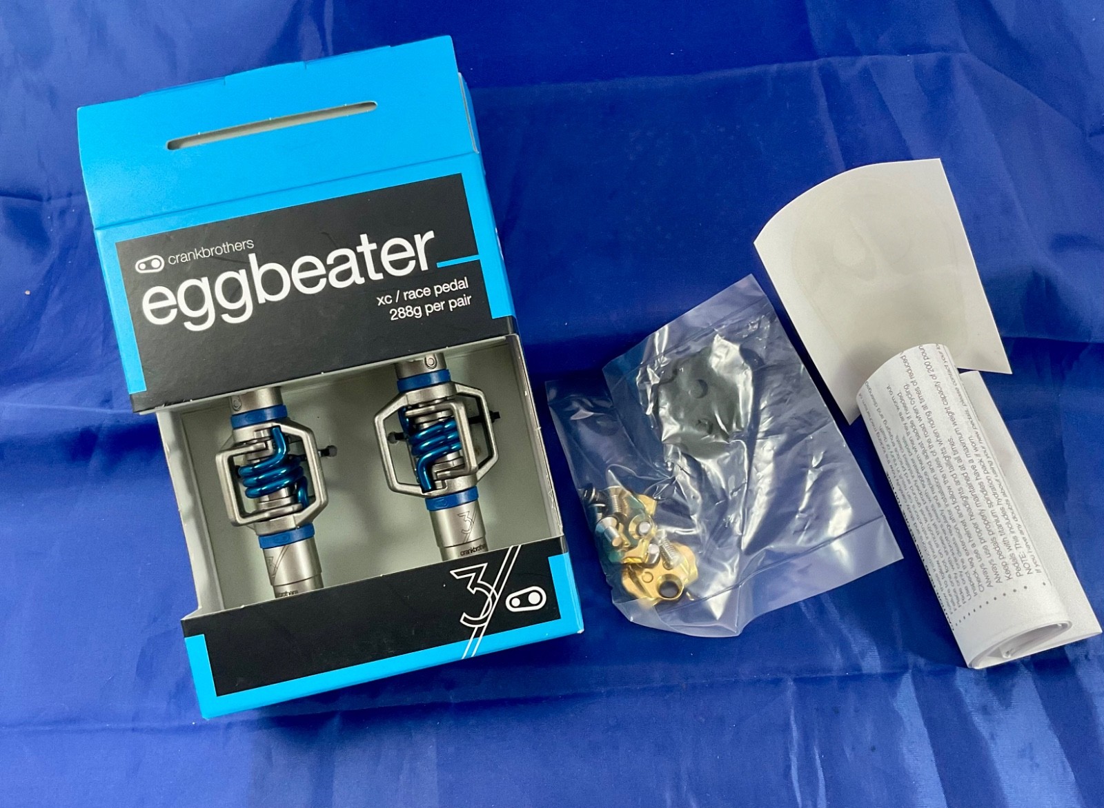 Crankbrothers Egg Beater 3 Dual Sided Clipless Pedals +Cleats – Blue NOS