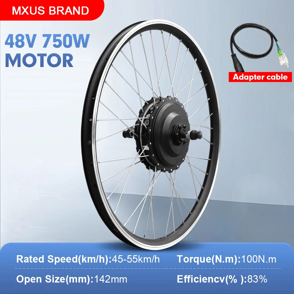 E-bike Conversion Kit 48V 750W Brushless Rear Hub Motor Wheel 20-29Inch 700C