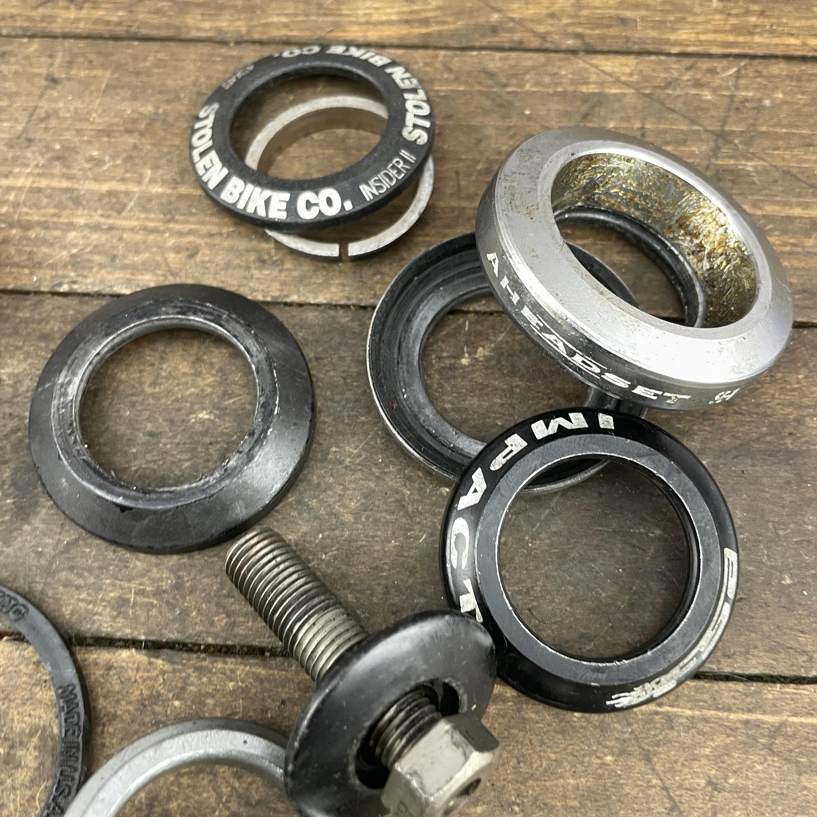 BMX 1 1/8 in Headset Parts Lot Potts Mod Bolt Diatech D-Cup Stolen Threadless
