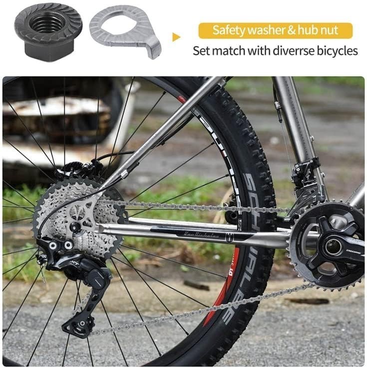 Alloy Steel Bicycle Hub Axle Nut and Washer Kit – Rust Resistant, M8 M9.5 M10
