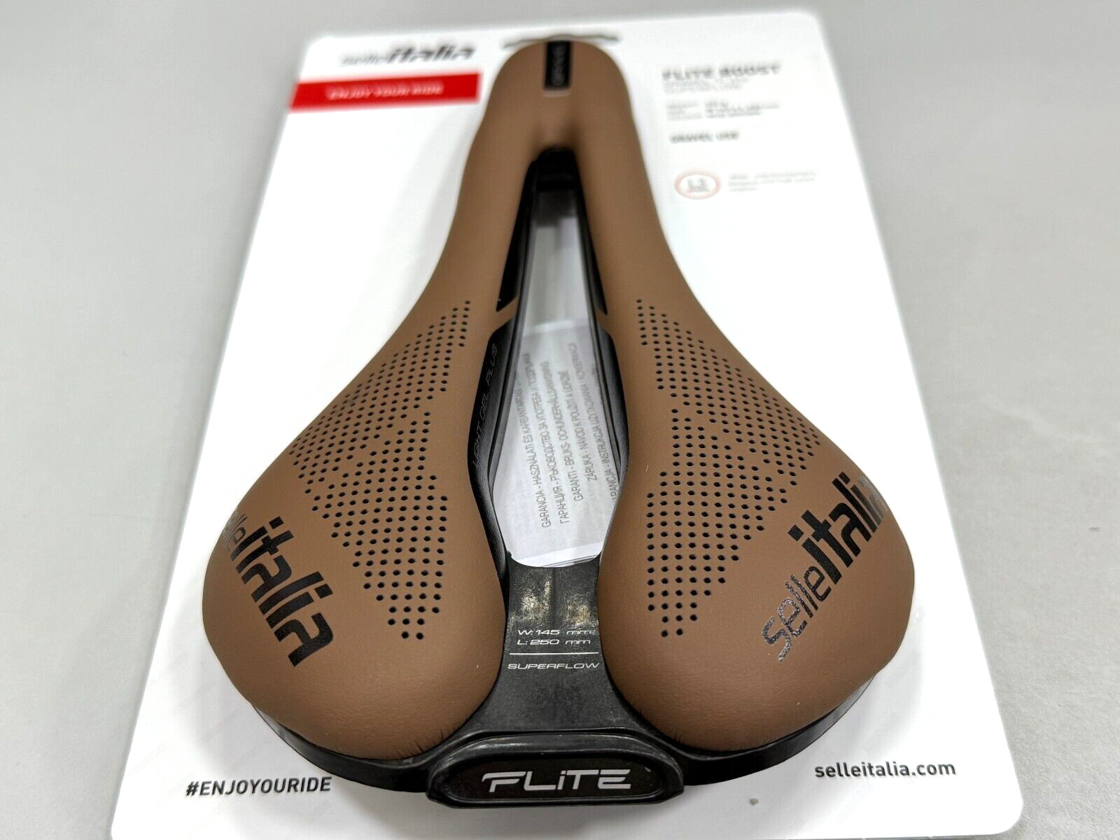 Selle Italia Flite Boost Gravel Ti316 Superflow L3(145x250mm) Saddle Brown