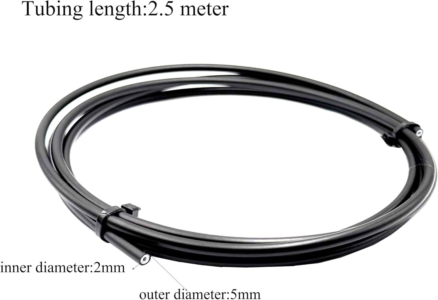 Bike Hydraulic Brake Hose Kit, 2500mm Bike Brake Oil Tube ID.2mm x OD.5mm with
